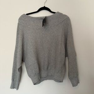 NWT Off the Shoulder Gray Sweater